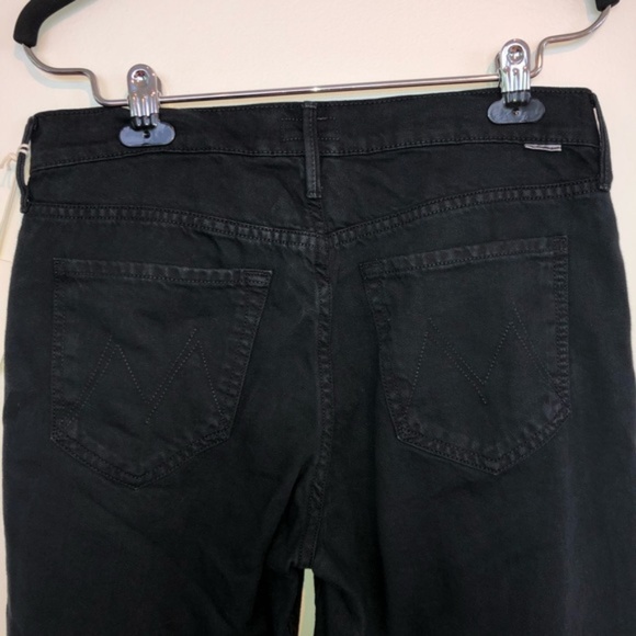 Mother The Dropout Black Crop Boyfriend Slim Jeans - Picture 6 of 7